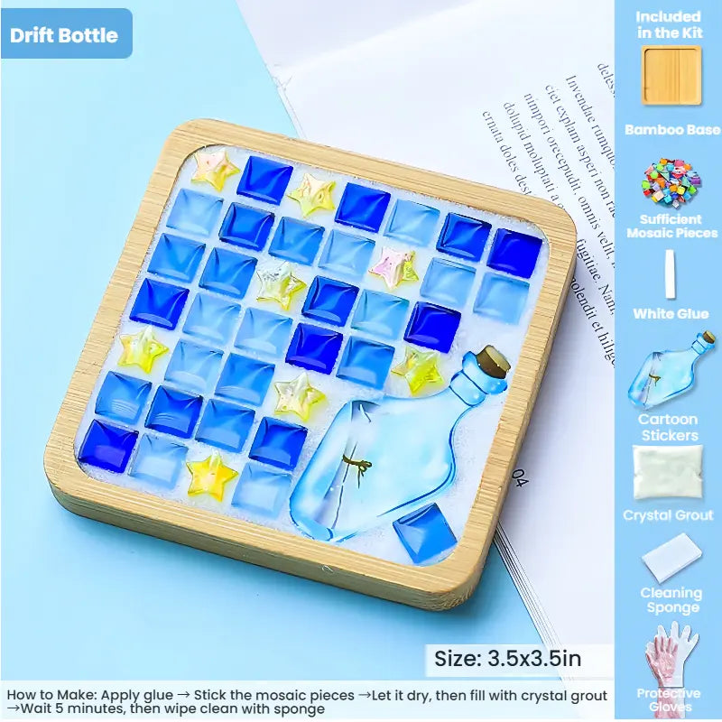 Mosaic DIY Coaster Craft Kit|Fun Handmade Set with Full Tools – Bundle & Save: 3 for $18.88