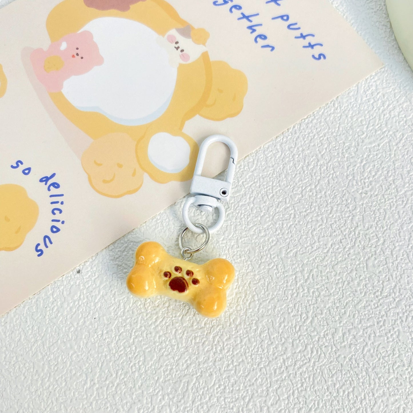Cute Cat Donut Charm — Keychain & Bag Charm, Pairs with Custom Letter Lanyard