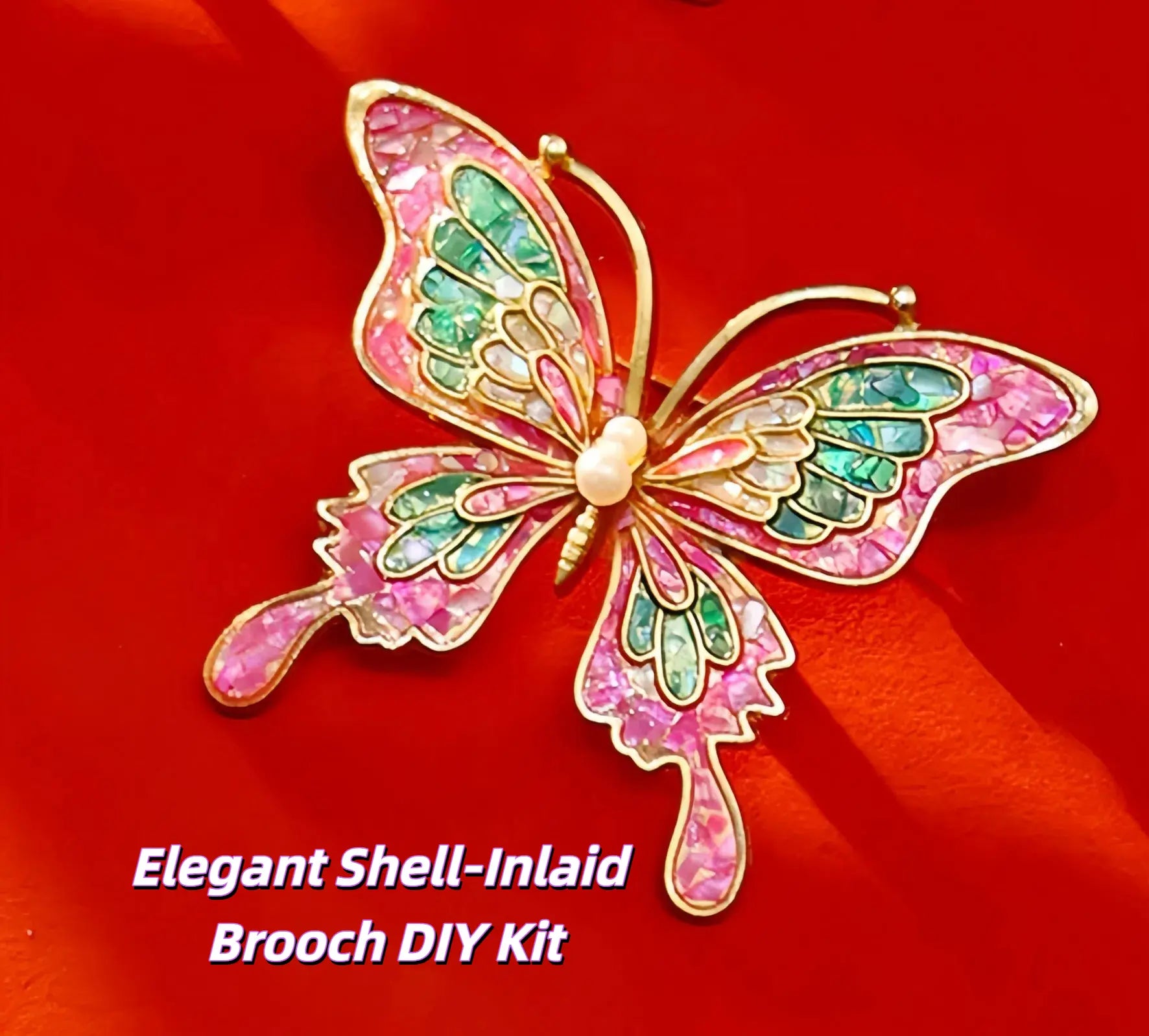 sunflowerden Elegant Shell-Inlaid Brooch DIY Kit