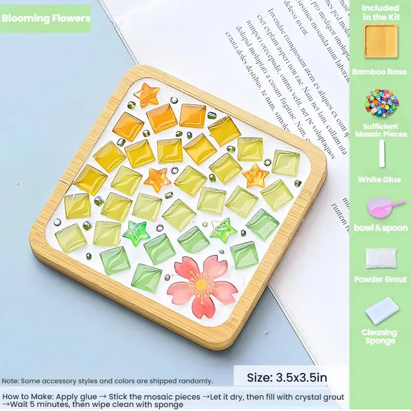 Mosaic DIY Coaster Craft Kit｜Fun Handmade Set with Full Tools – Bundle & Save: 3 for $18.88