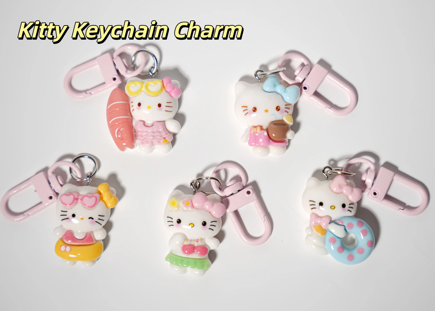Cute Kitty Charm — Keychain & Bag Charm, Pairs with Custom Letter Lanyard