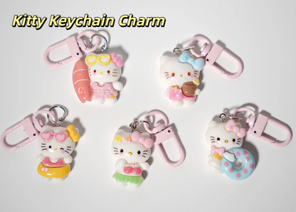 Cute Kitty Charm — Keychain & Bag Charm, Pairs with Custom Letter Lanyard