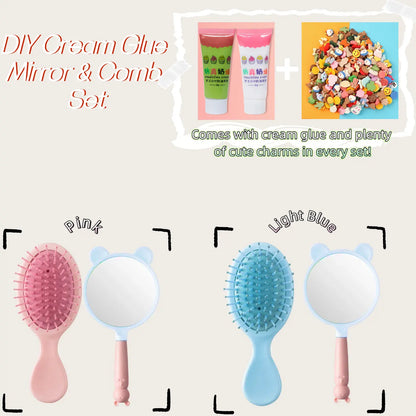 sunflowerden DIY Cream Glue Mirror Comb Set