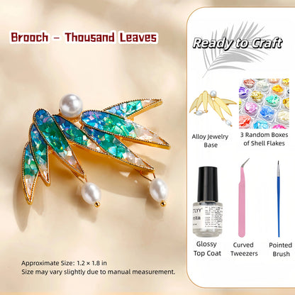 Elegant Shell-Inlaid Brooch DIY Kit – Perfect Gift Choice