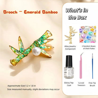 sunflowerden Elegant Shell-Inlaid Brooch DIY Kit