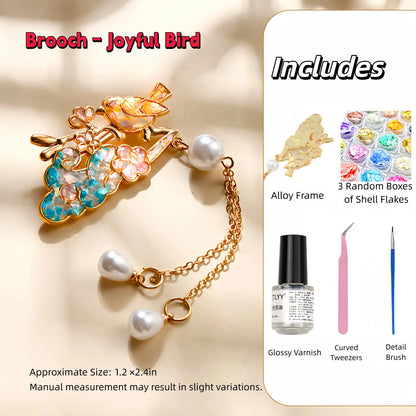 sunflowerden Elegant Shell-Inlaid Brooch DIY Kit