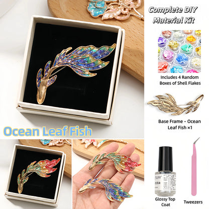 Elegant Shell-Inlaid Brooch DIY Kit – Perfect Gift Choice