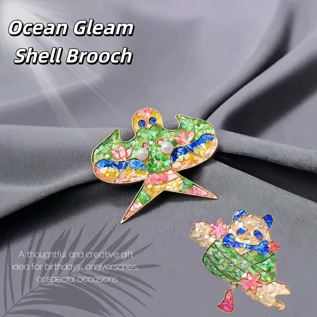 sunflowerden Ocean Gleam Shell Brooch