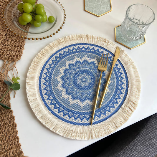 sunflowerden Bohemian Style Cotton Linen Placemat & Coaster Set
