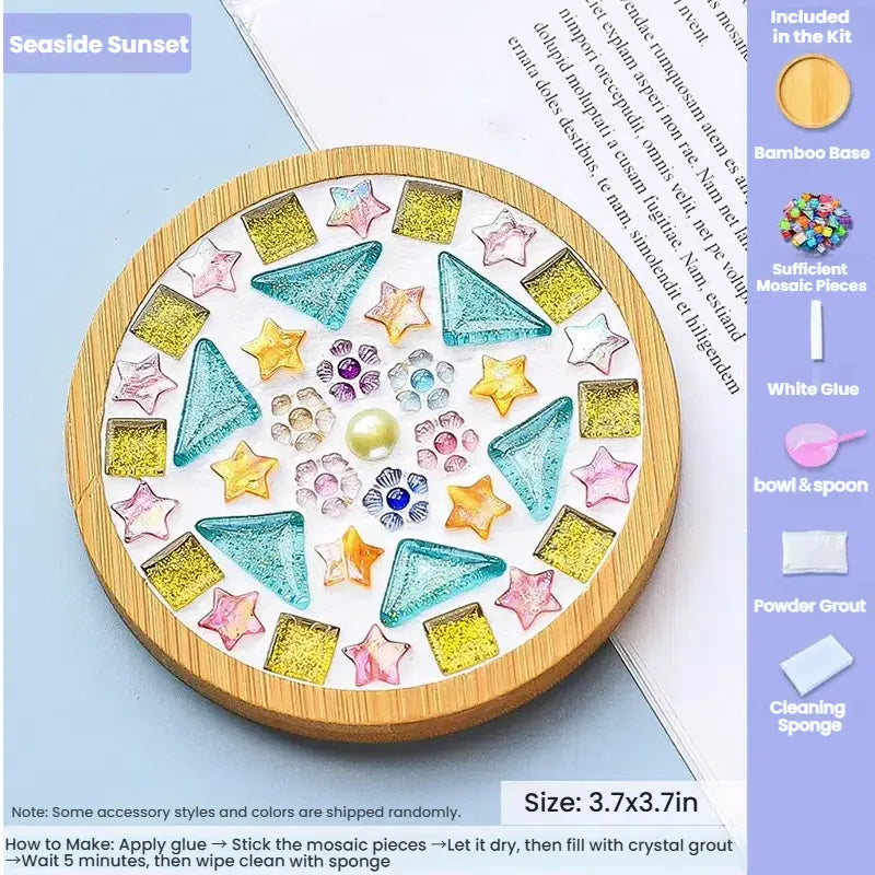 Mosaic DIY Coaster Craft Kit｜Fun Handmade Set with Full Tools – Bundle & Save: 3 for $18.88