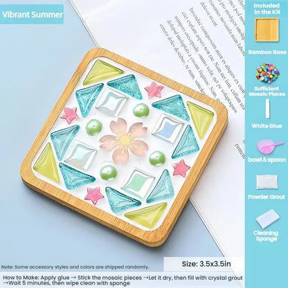 Mosaic DIY Coaster Craft Kit｜Fun Handmade Set with Full Tools – Bundle & Save: 3 for $18.88