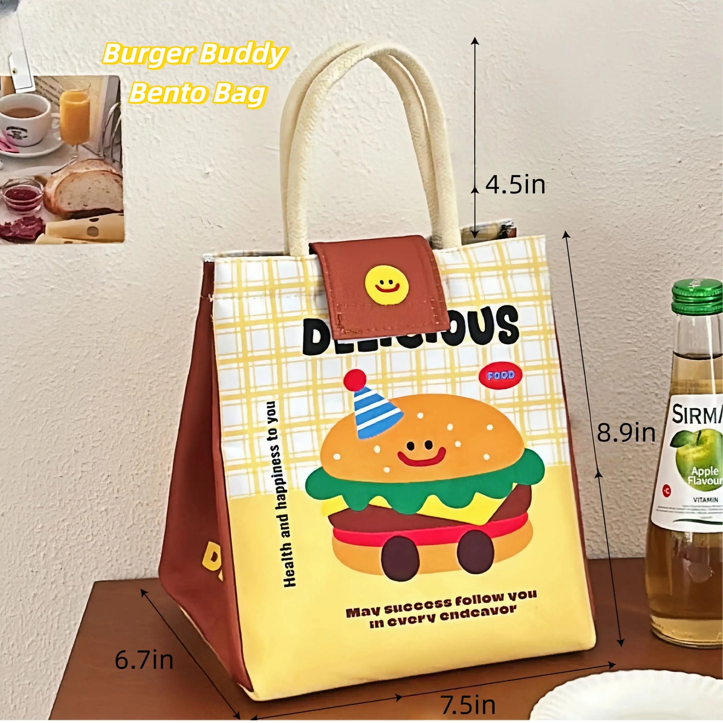 sunflowerden Cute Cartoon Bento Lunch Bag 