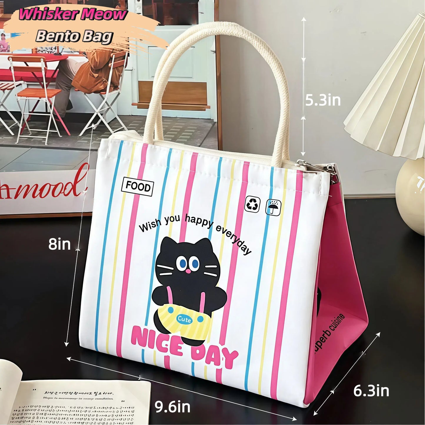 sunflowerden Cute Cartoon Bento Lunch Bag 