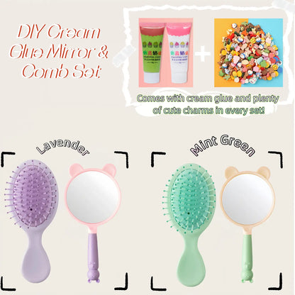 sunflowerden DIY Cream Glue Mirror Comb Set