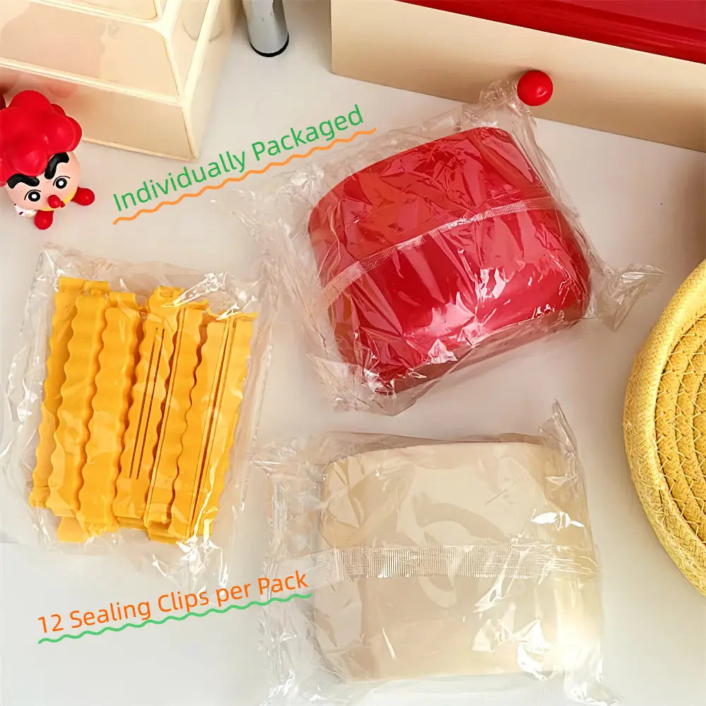 Fries-Shaped Bag Clips with Storage Box – Set of 12