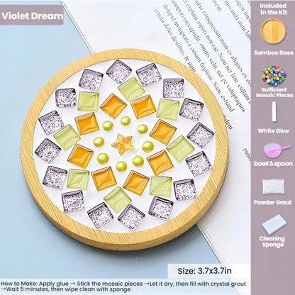 Mosaic DIY Coaster Craft Kit｜Fun Handmade Set with Full Tools – Bundle & Save: 3 for $18.88