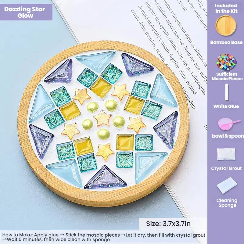 Mosaic DIY Coaster Craft Kit｜Fun Handmade Set with Full Tools – Bundle & Save: 3 for $18.88