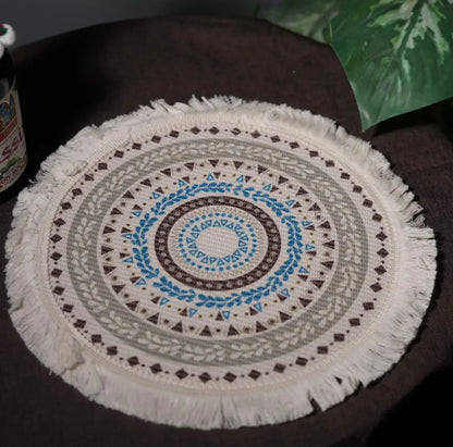 Bohemian Style Cotton Linen Placemat & Coaster Set