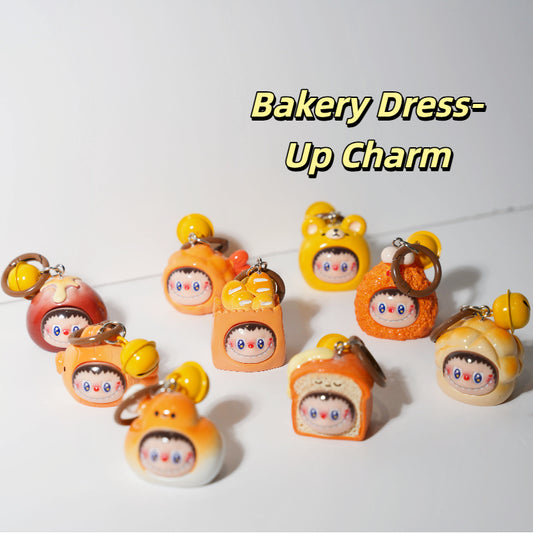 Bakery Dress-Up Charm — Keychain & Bag Charm, Pairs with Custom Letter Lanyard