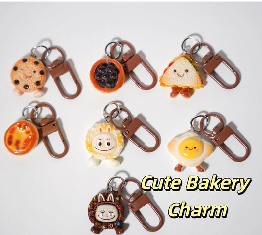 Cute Bakery Charm — Keychain & Bag Charm, Pairs with Custom Letter Lanyard