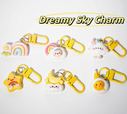 Dreamy Sky Charm — Keychain & Bag Charm, Pairs with Custom Letter Lanyard