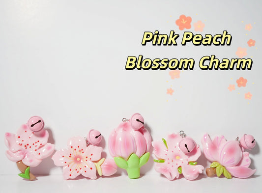 sunflowerden Pink Peach Blossom Charm—Keychain