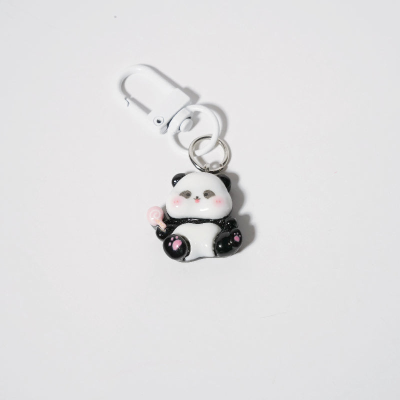 Cute Panda Charm — Keychain & Bag Charm, Pairs with Custom Letter Lanyard