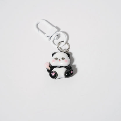 Cute Panda Charm — Keychain & Bag Charm, Pairs with Custom Letter Lanyard