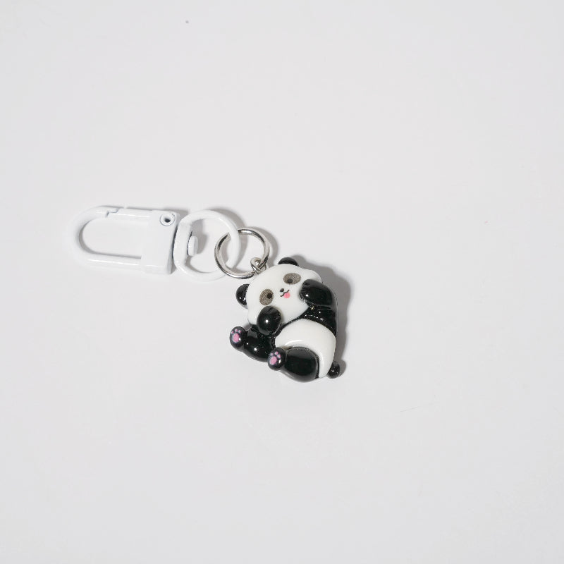 Cute Panda Charm — Keychain & Bag Charm, Pairs with Custom Letter Lanyard