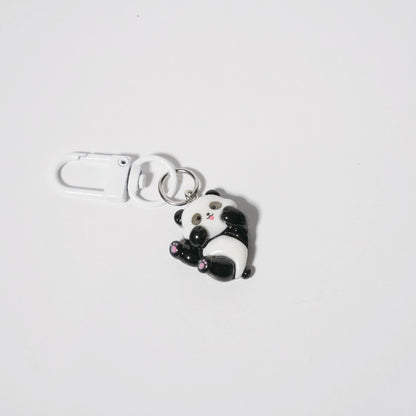Cute Panda Charm — Keychain & Bag Charm, Pairs with Custom Letter Lanyard