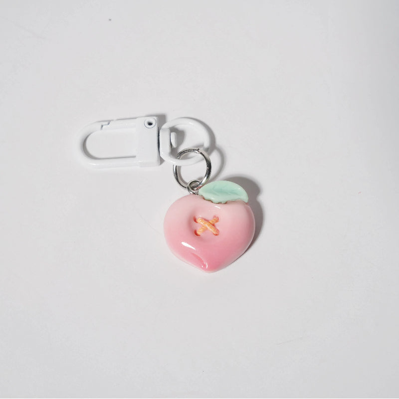 Button Fruit Charm — Keychain & Bag Charm, Pairs with Custom Letter Lanyard