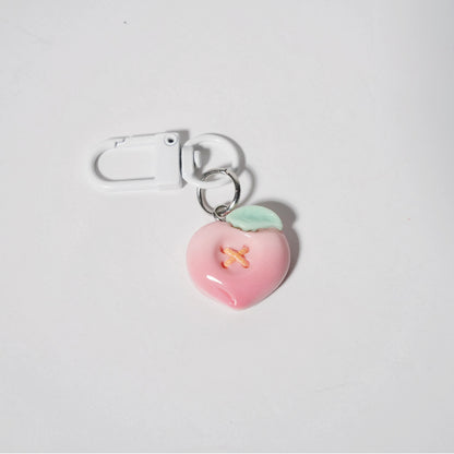 Button Fruit Charm — Keychain & Bag Charm, Pairs with Custom Letter Lanyard