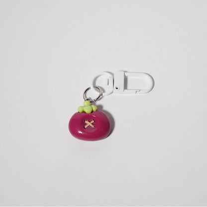 Button Fruit Charm — Keychain & Bag Charm, Pairs with Custom Letter Lanyard