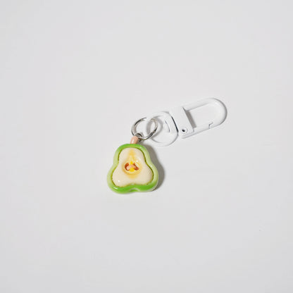 Button Fruit Charm — Keychain & Bag Charm, Pairs with Custom Letter Lanyard