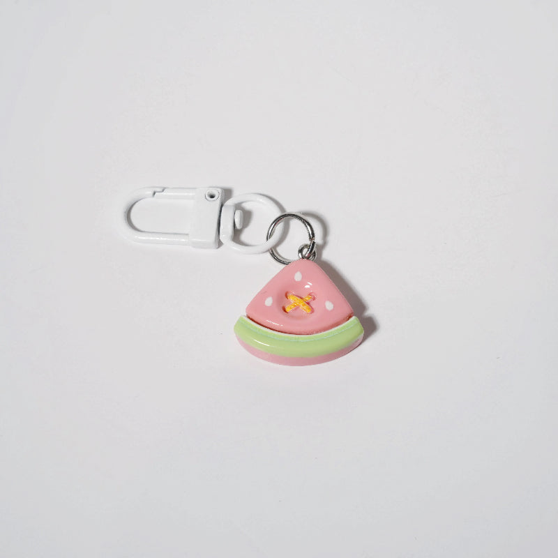 Button Fruit Charm — Keychain & Bag Charm, Pairs with Custom Letter Lanyard