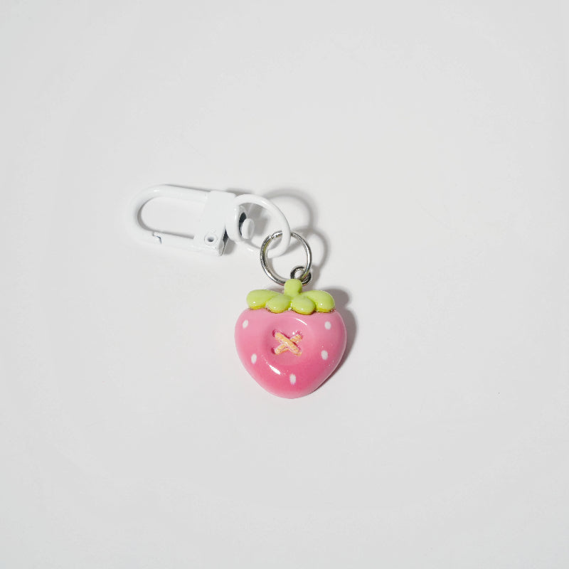 Button Fruit Charm — Keychain & Bag Charm, Pairs with Custom Letter Lanyard