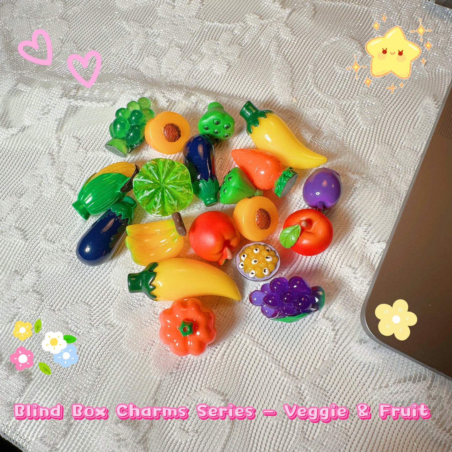 Sunflowerden blind box veggie charms