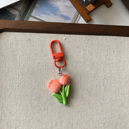 Bouquet Charm — Keychain & Bag Charm, Pairs with Custom Letter Lanyard