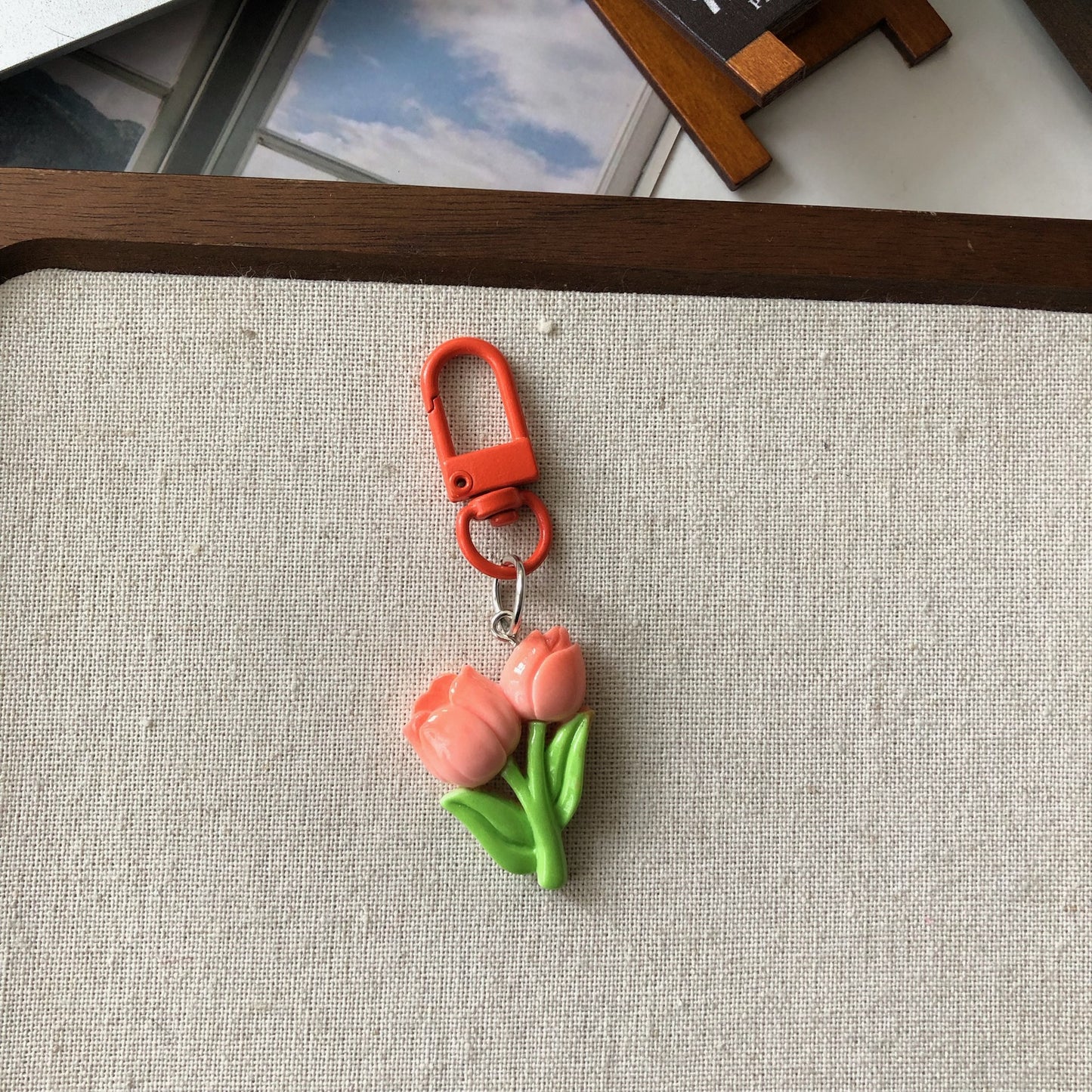 Bouquet Charm — Keychain & Bag Charm, Pairs with Custom Letter Lanyard
