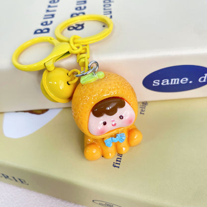 Fruit Doll Charm — Keychain & Bag Charm, Pairs with Custom Letter Lanyard