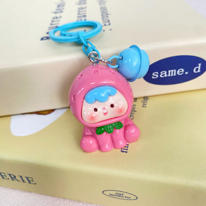 Fruit Doll Charm — Keychain & Bag Charm, Pairs with Custom Letter Lanyard