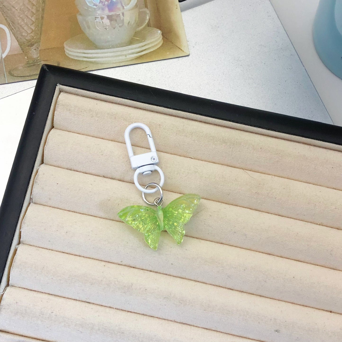 Jelly Butterfly Charm — Keychain & Bag Charm, Pairs with Custom Letter Lanyard