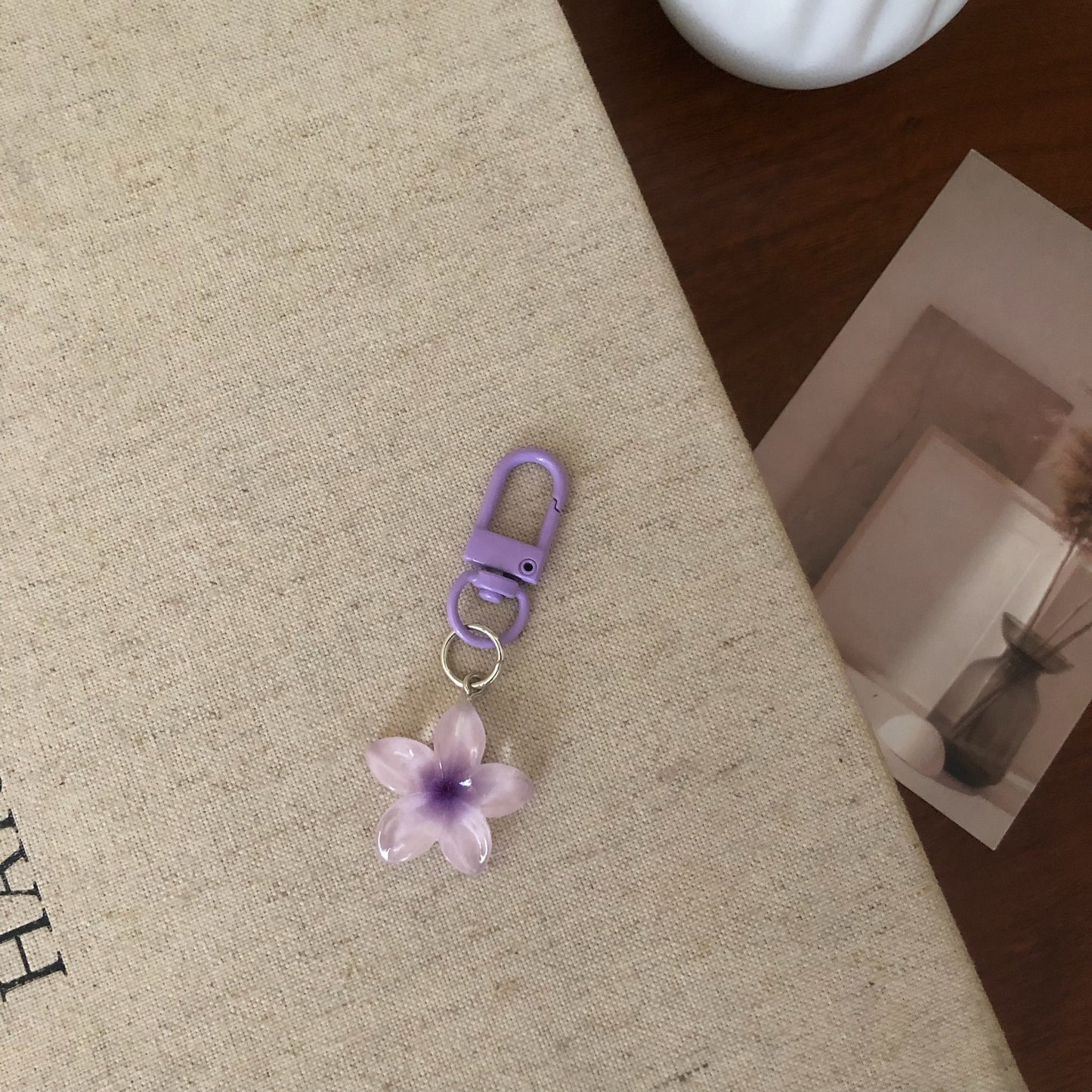 Jelly-Color Mini Flower Charm — Keychain & Bag Charm, Pairs with Custom Letter Lanyard