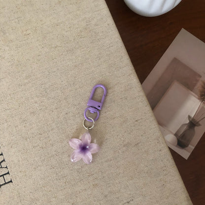 Jelly-Color Mini Flower Charm — Keychain & Bag Charm, Pairs with Custom Letter Lanyard