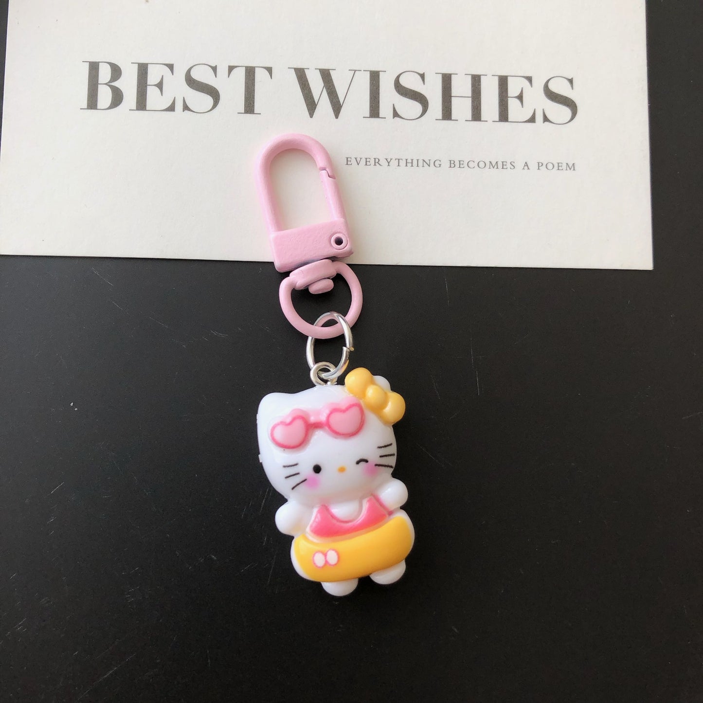 Cute Kitty Charm — Keychain & Bag Charm, Pairs with Custom Letter Lanyard