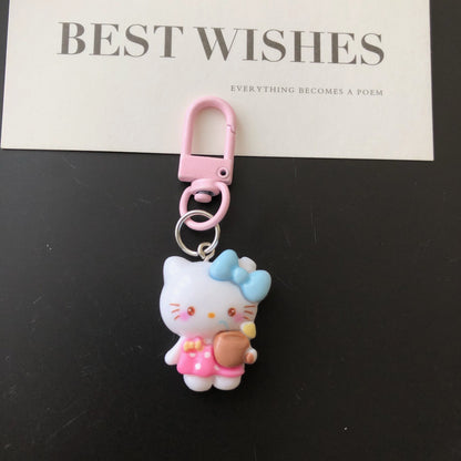 Cute Kitty Charm — Keychain & Bag Charm, Pairs with Custom Letter Lanyard