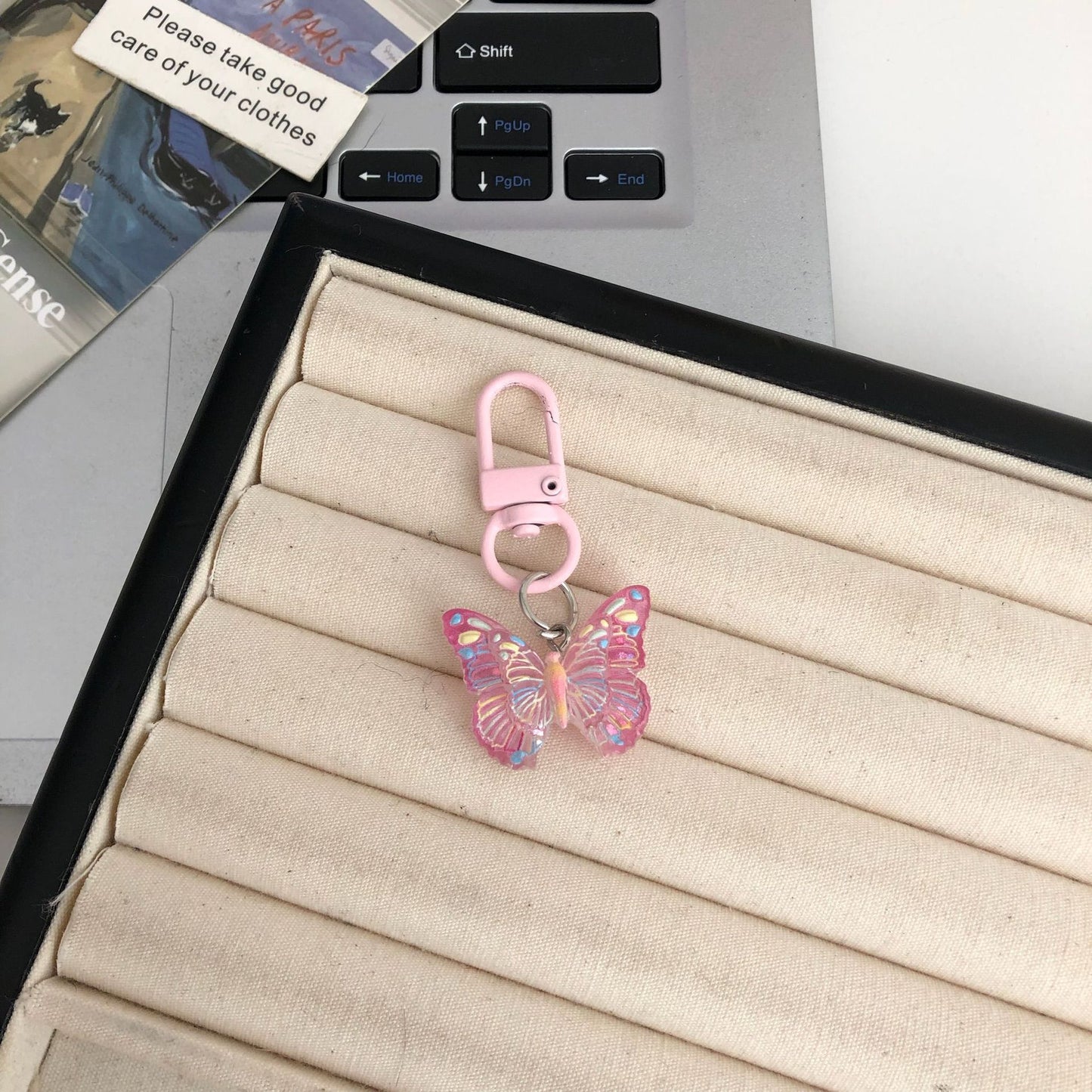 Jelly Butterfly Charm — Keychain & Bag Charm, Pairs with Custom Letter Lanyard