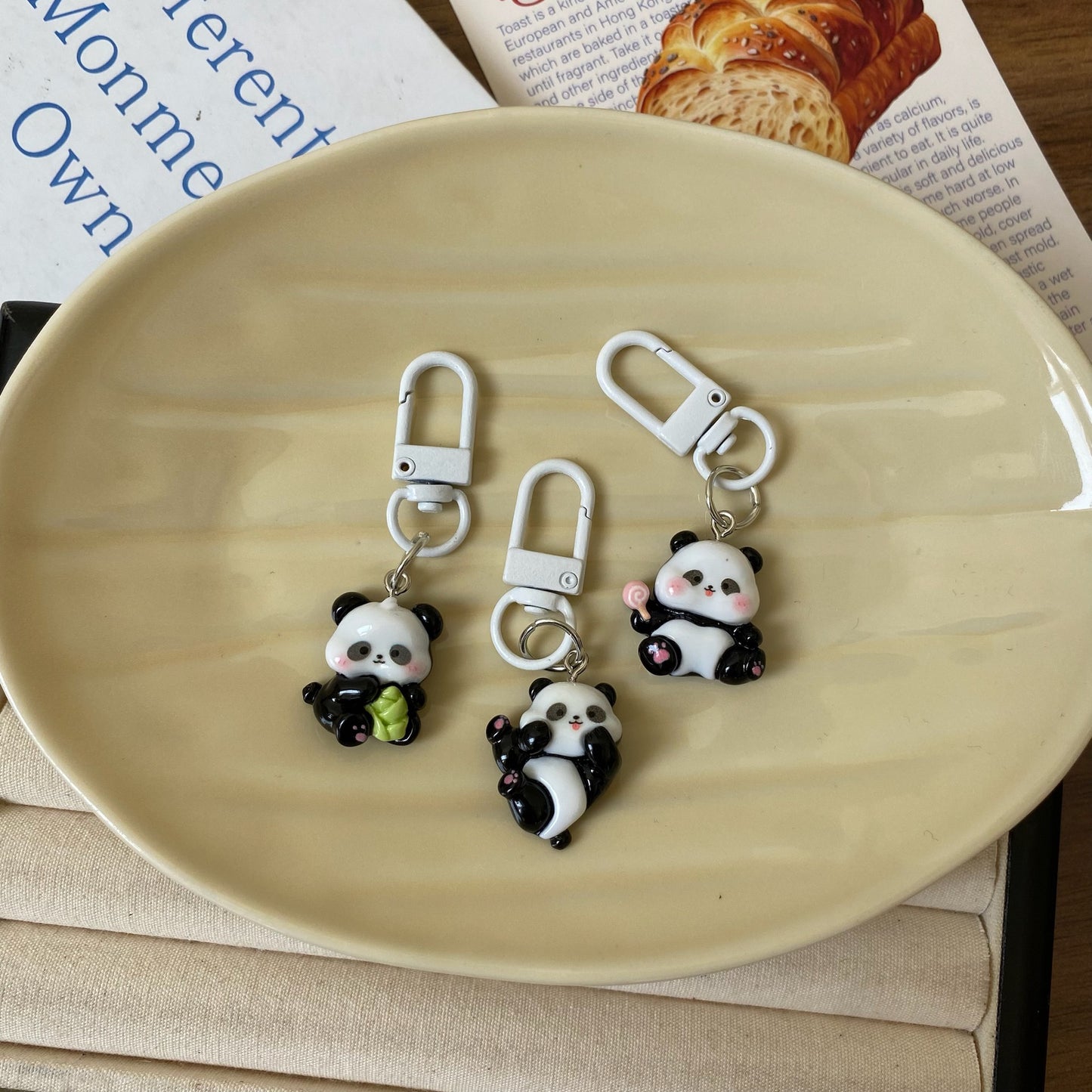 Cute Panda Charm — Keychain & Bag Charm, Pairs with Custom Letter Lanyard