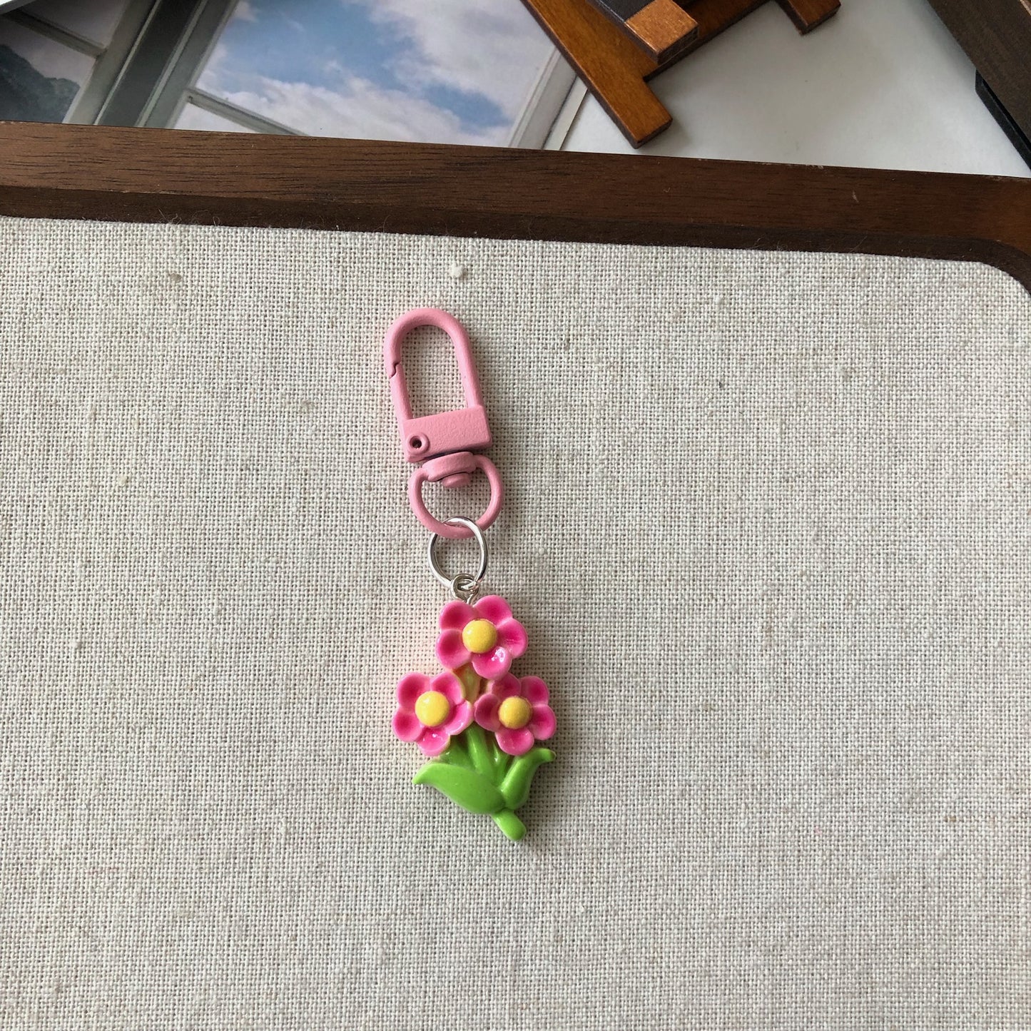 Bouquet Charm — Keychain & Bag Charm, Pairs with Custom Letter Lanyard