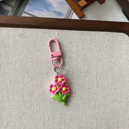 Bouquet Charm — Keychain & Bag Charm, Pairs with Custom Letter Lanyard